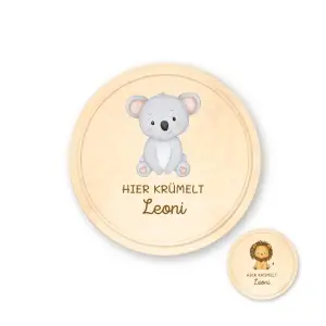 Personalisierte Frühstücksbrett für Kinder und Babys – Koala Einzigartige Geschenkideen mit Liebe zum Detail!